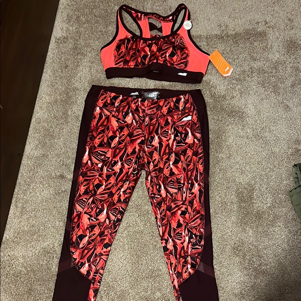 Stylish Red Patterned Women's Pants set